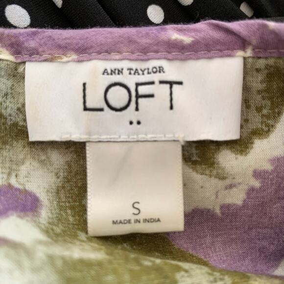 Loft Women Floral Ruffle Sleeveless Wrap Blouse Top Purple Spring Purple Small - Picture 3 of 5